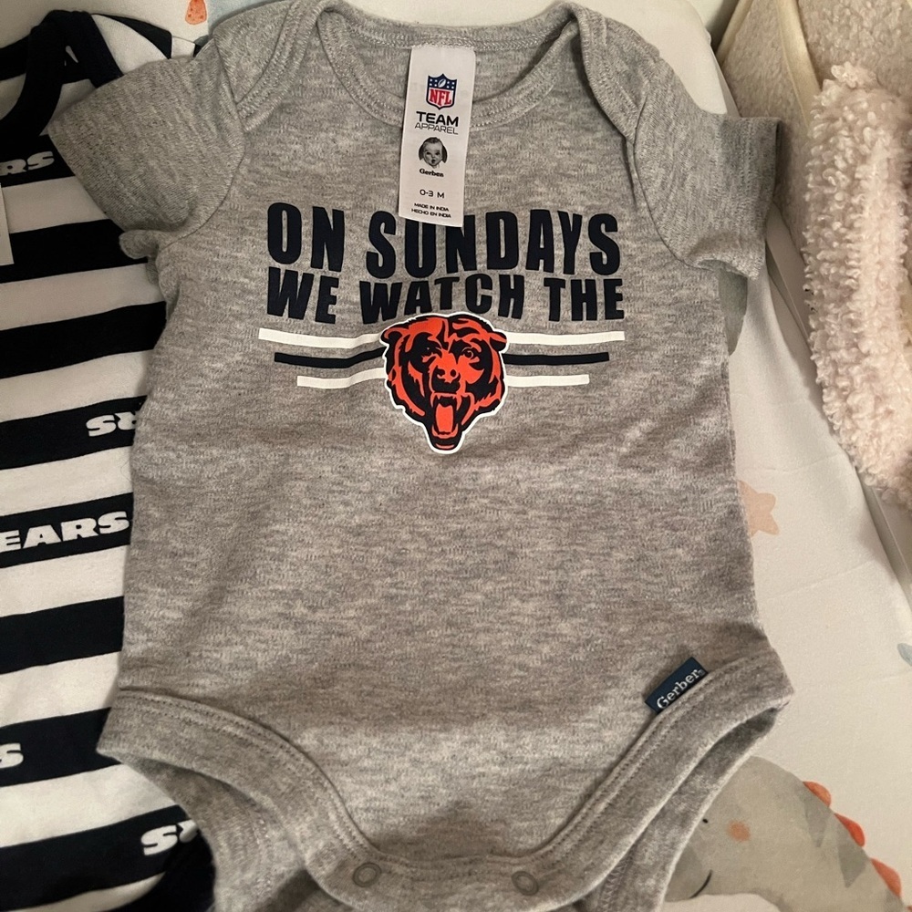 Chicago Bears Baby Bodysuit Set - Navy, White, Gray newborn - Picture 2 of 4